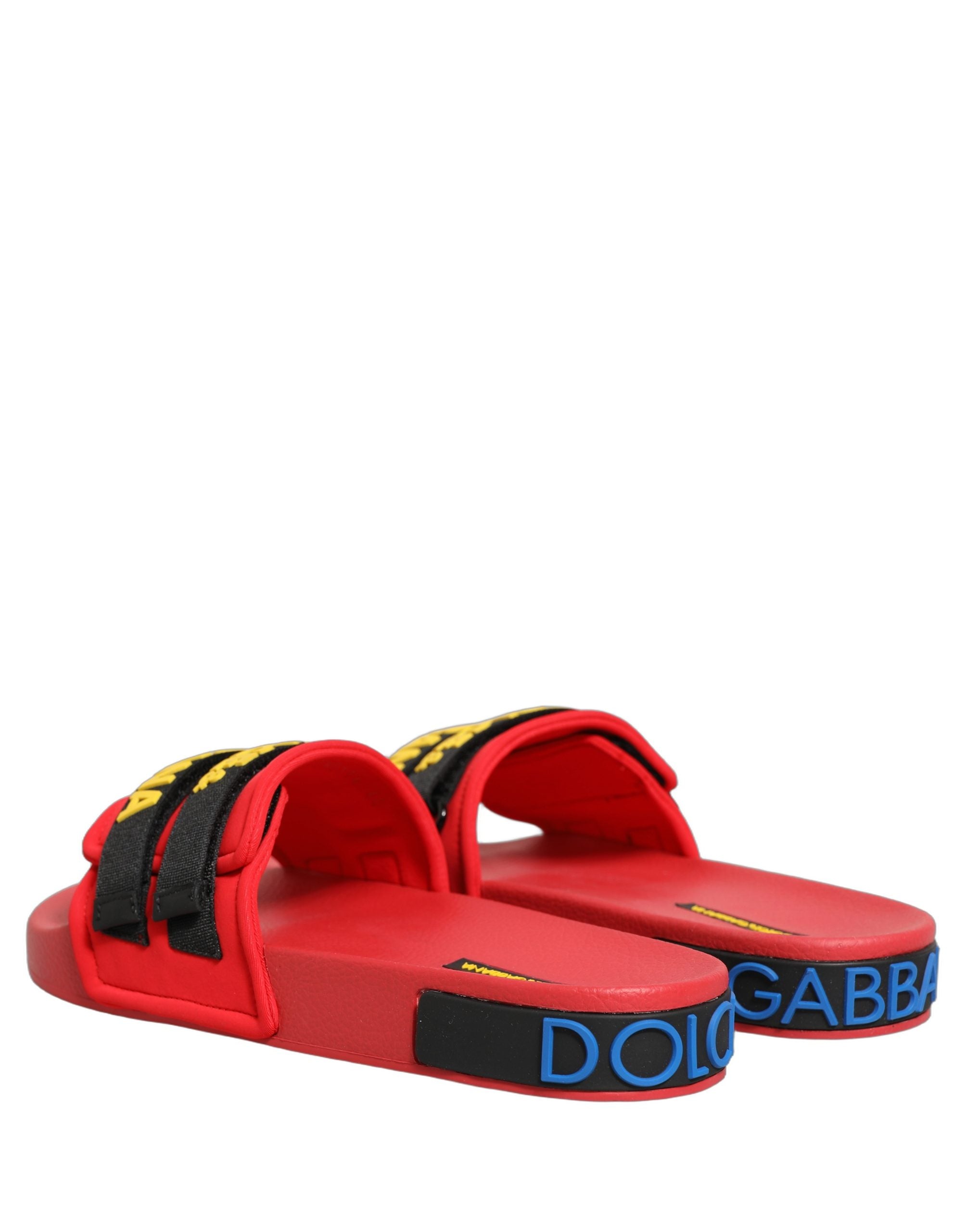 Tongs Dolce & Gabbana rouges en néoprène pour la plage