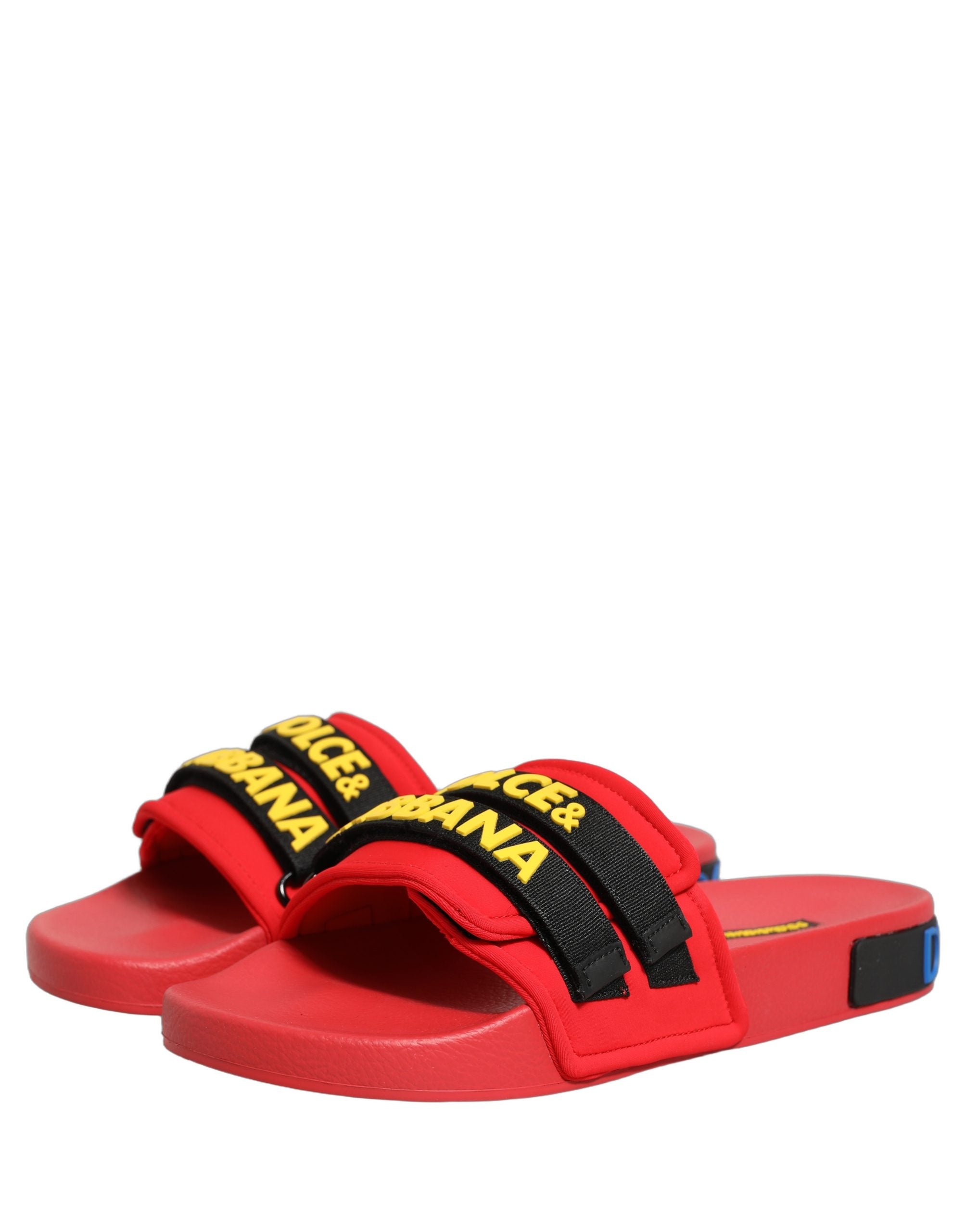 Tongs Dolce & Gabbana rouges en néoprène pour la plage