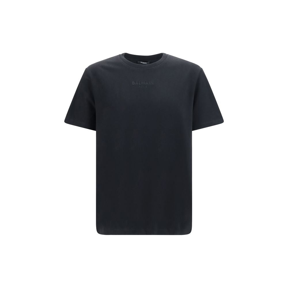 Balmain schwarzes Baumwoll-T-Shirt