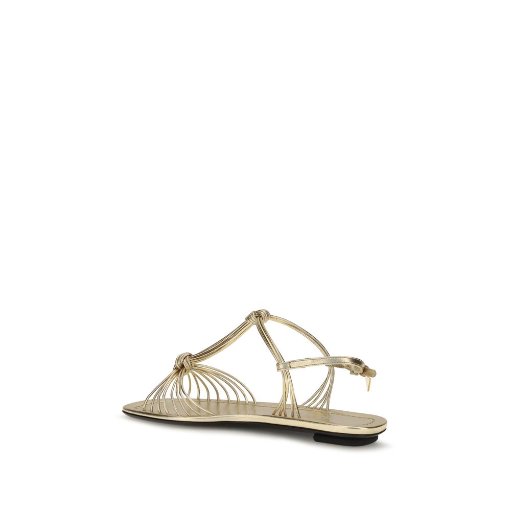 Prada Goldene Sandalen aus Kalbsleder