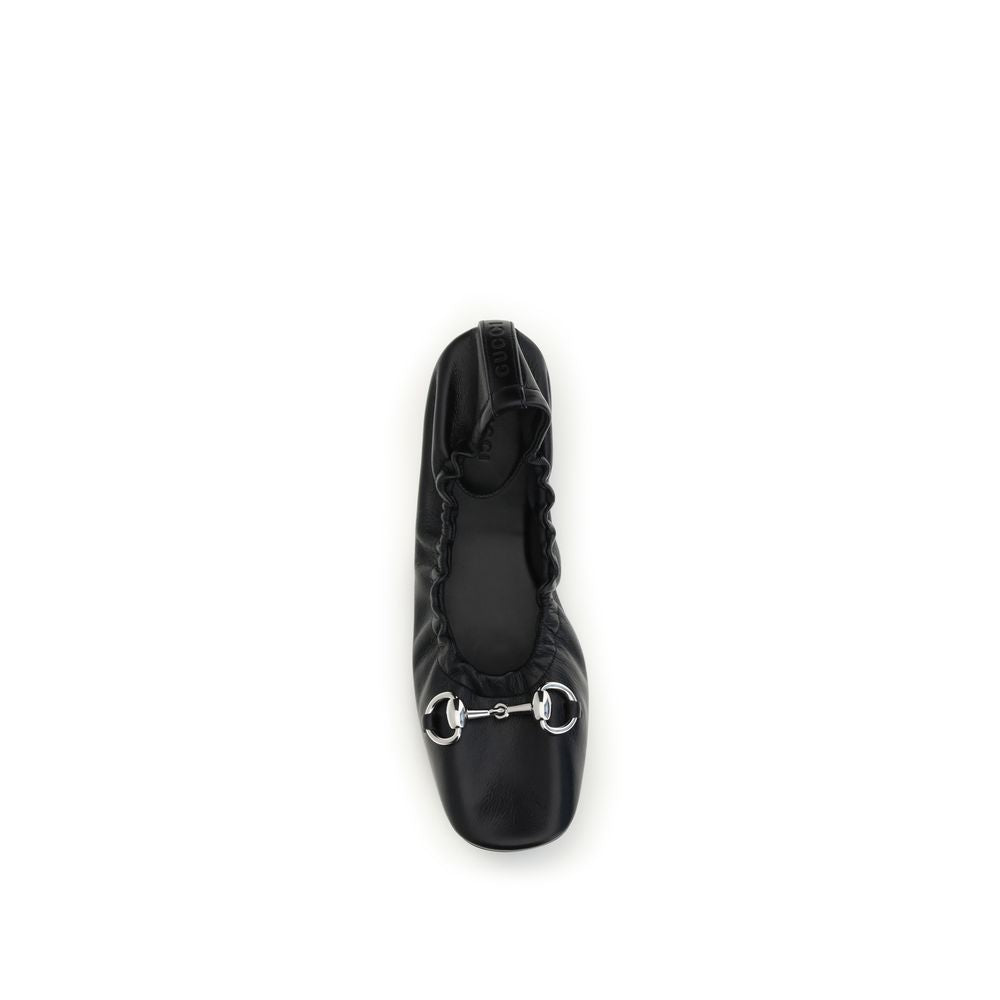 Gucci Schwarze Kalbsleder Bos Taurus Ballerinas