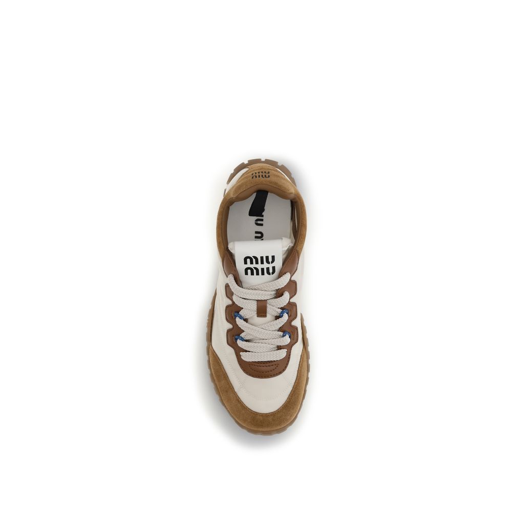 Miu Miu Beige Polyamid Athletic-Sneakers