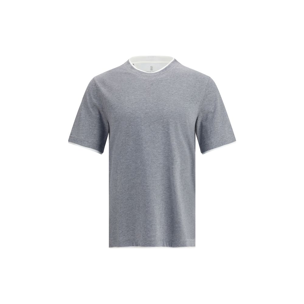 Brunello Cucinelli Grau Baumwoll-T-Shirt