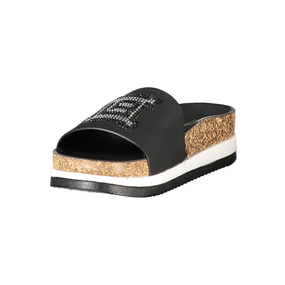 Laura Biagiotti Nero Polyurethan Damen Pantolette