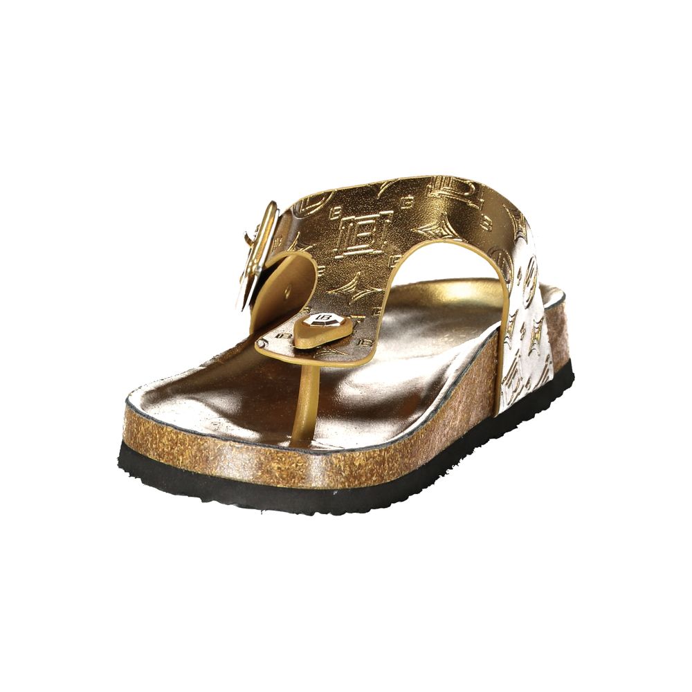 Laura Biagiotti Bronze Polyurethan Damen Sandale