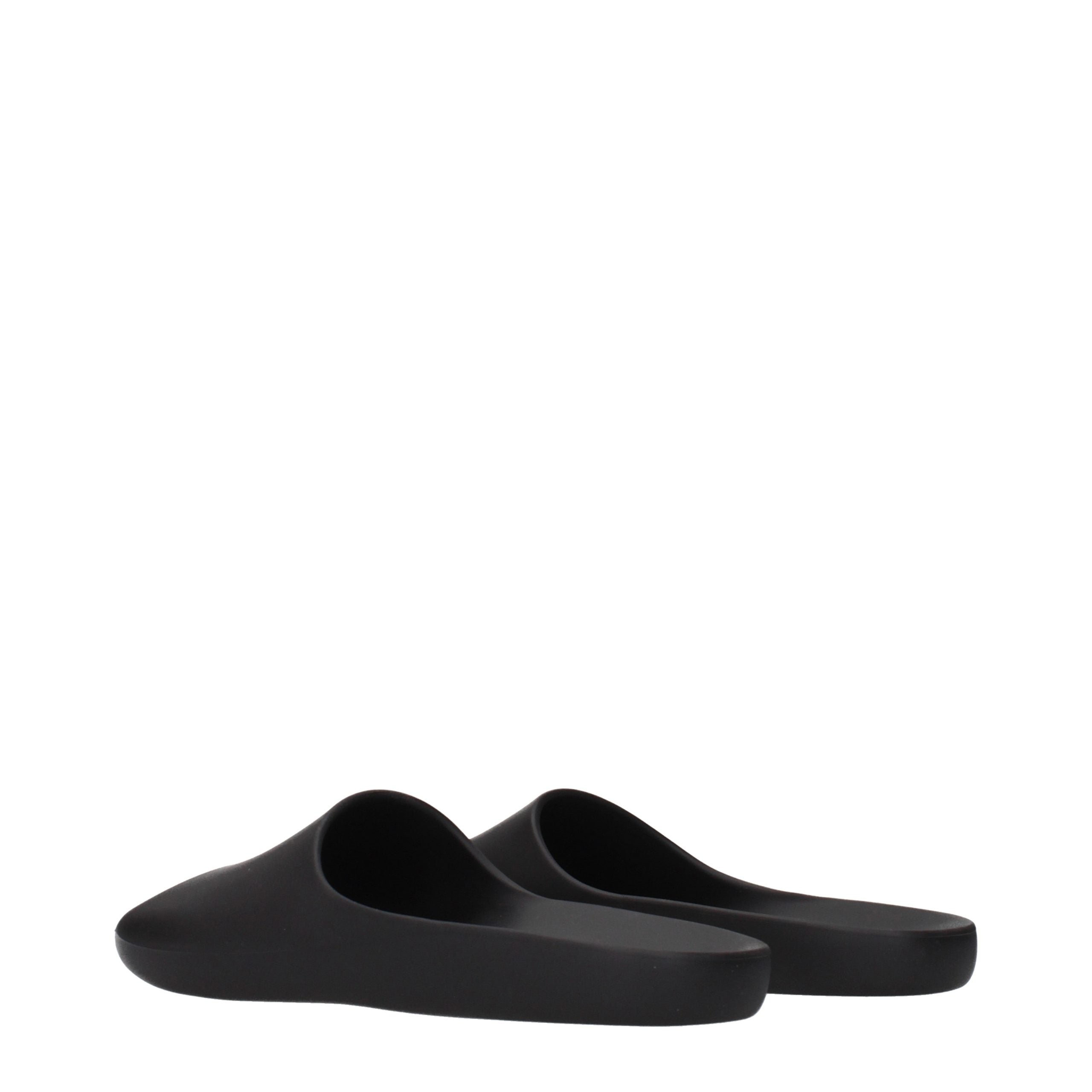 The Row Slipper aus schwarzer Baumwolle