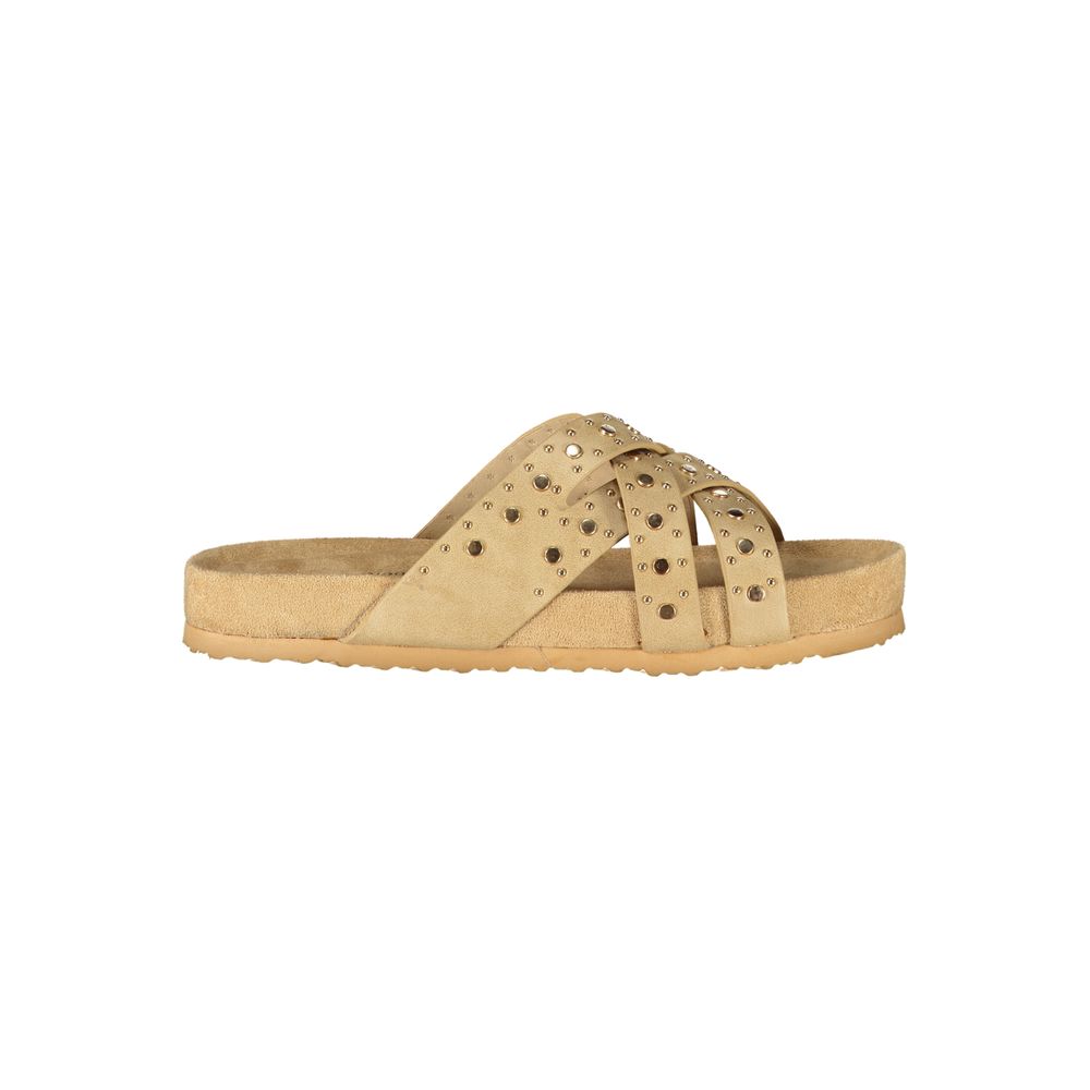 Laura Biagiotti Beige Polyurethan Damen Sandale