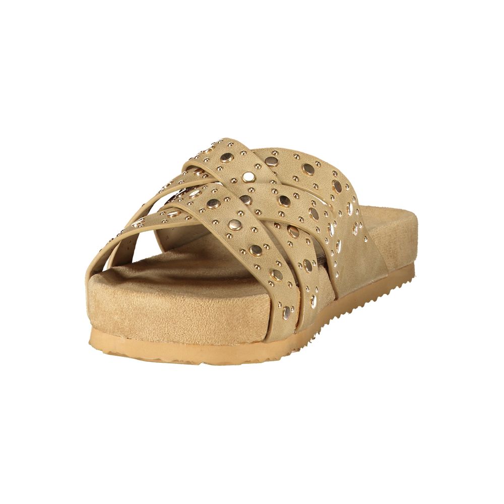 Laura Biagiotti Beige Polyurethan Damen Sandale