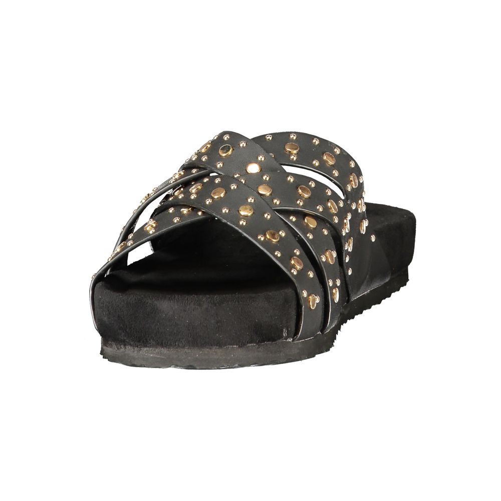 Laura Biagiotti Schwarze Polyurethan-Sandalen für Damen