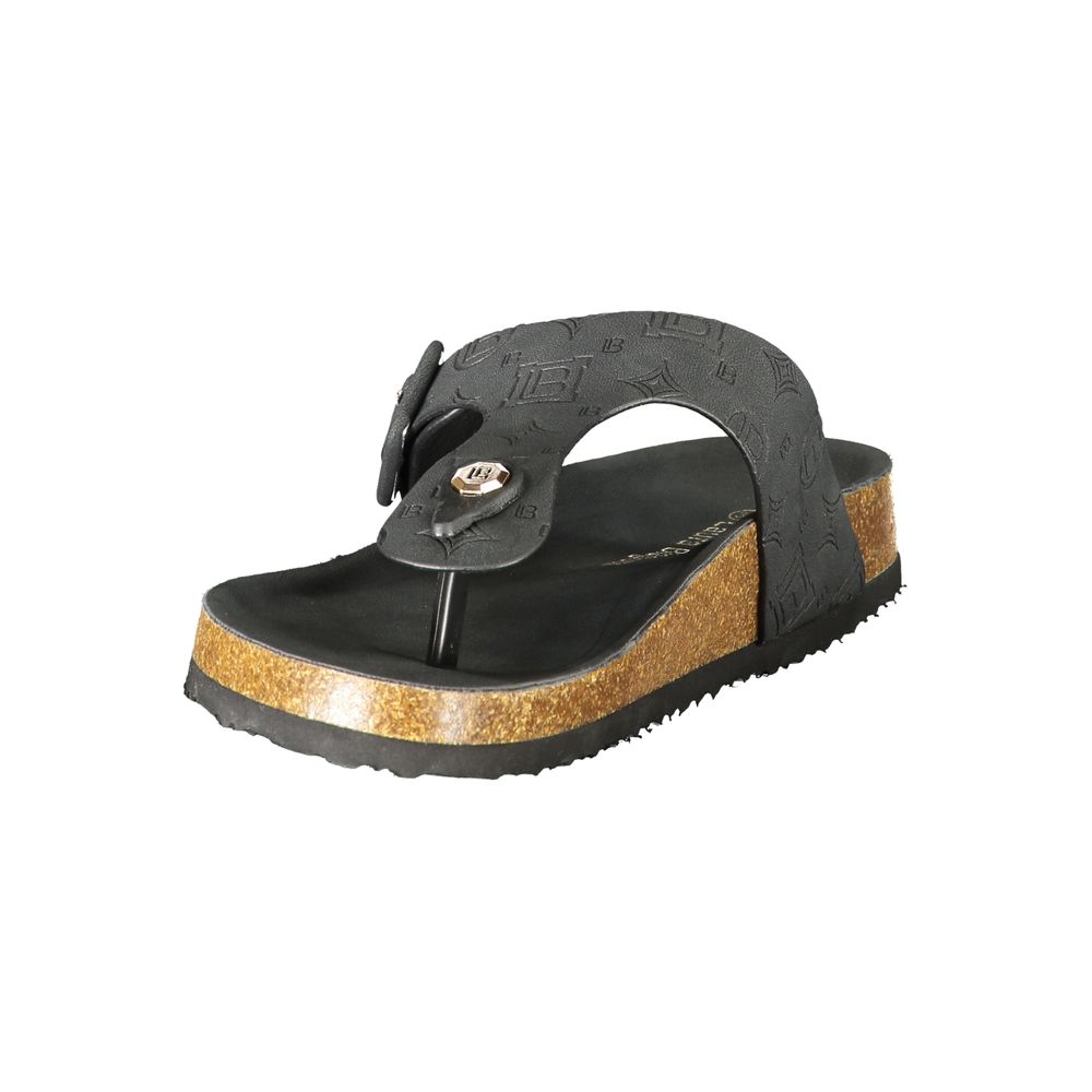 Laura Biagiotti Schwarze Damen-Sandale aus Polyurethan