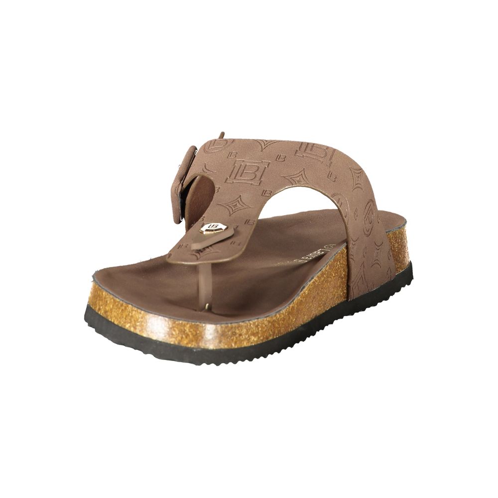 Laura Biagiotti Damen-Sandalen aus braunem Polyurethan