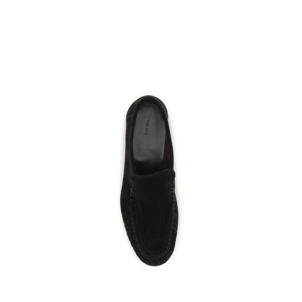 The Row Slip-On-Loafer aus schwarzem Wildleder
