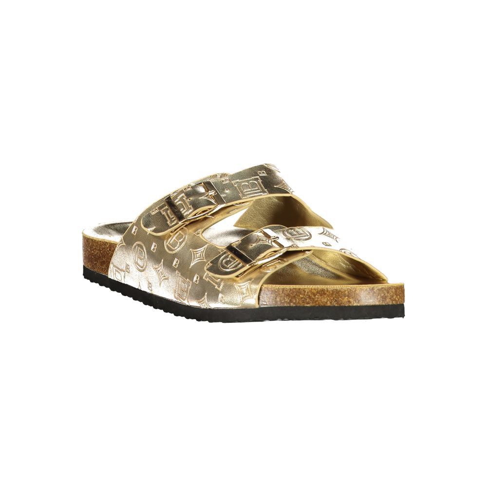 Laura Biagiotti Gold Flat Sandals