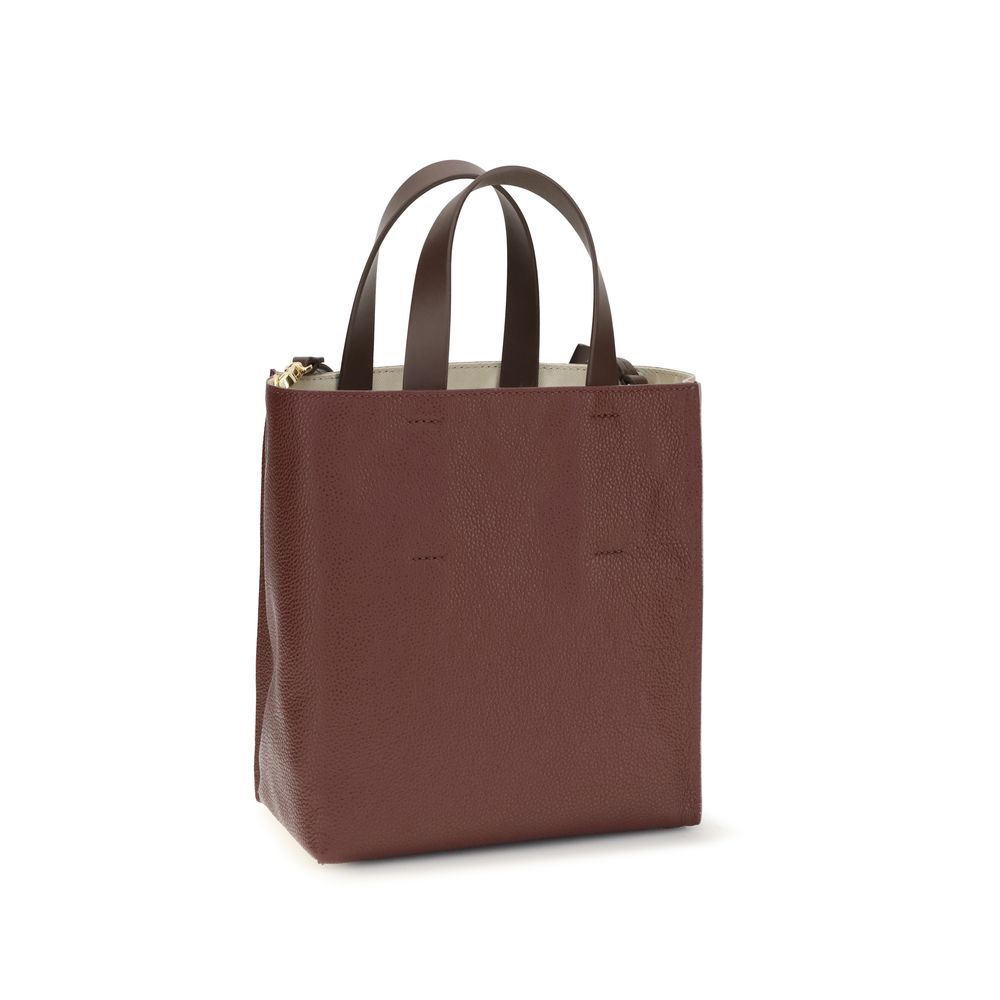 Sac à main Marni en cuir de veau beige Bos Taurus