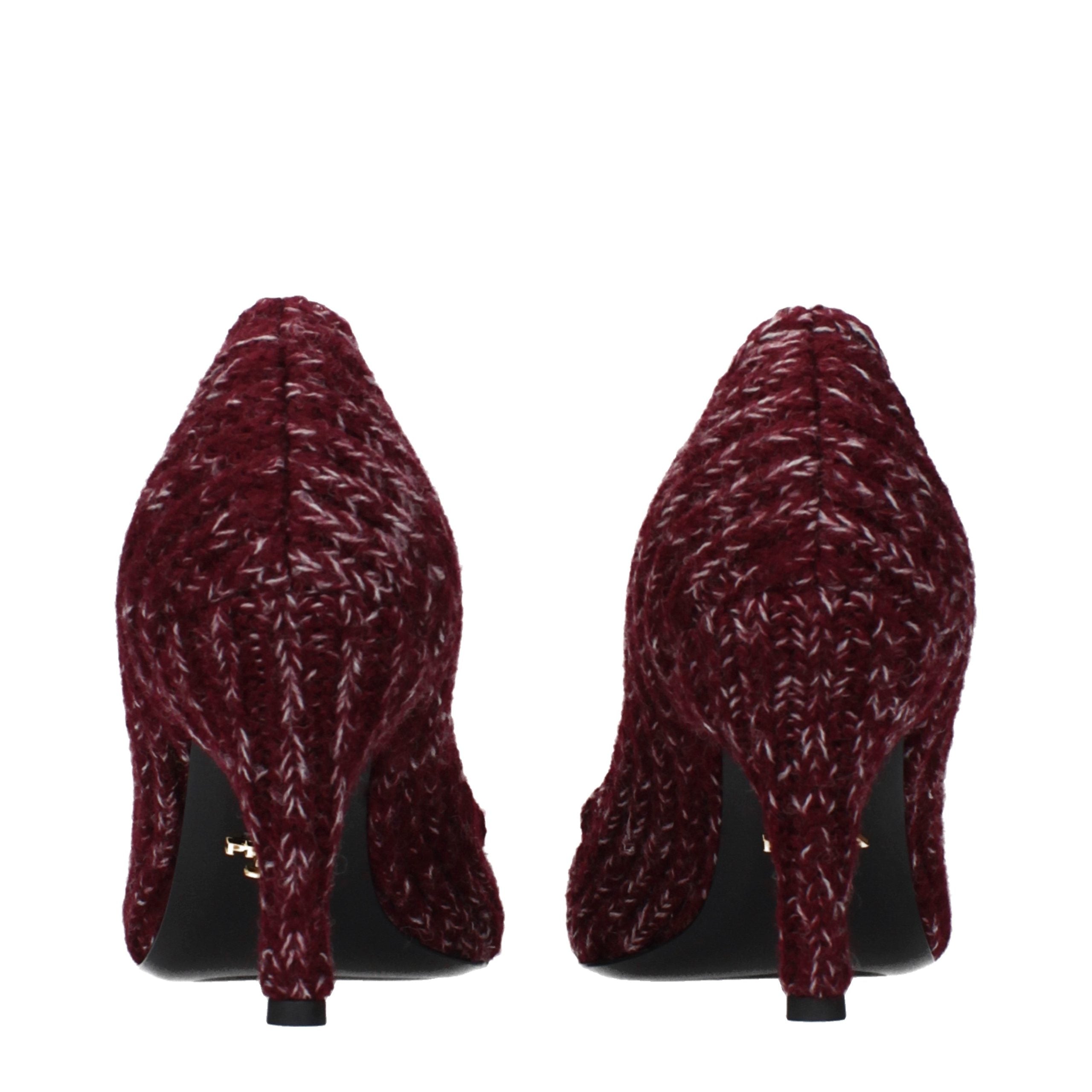 Escarpins Prada mi-hauts en tissu rouge