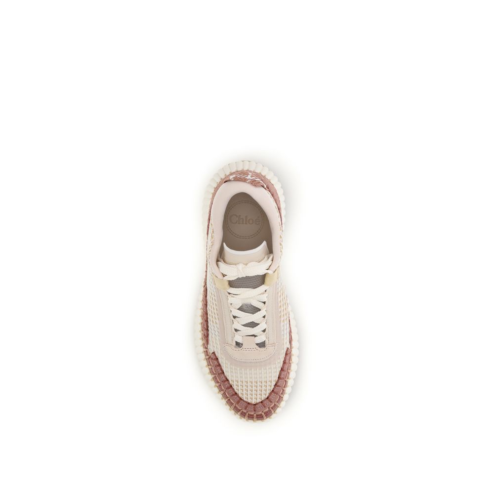 Chloé Beige Chunky-Sneaker aus Nylon