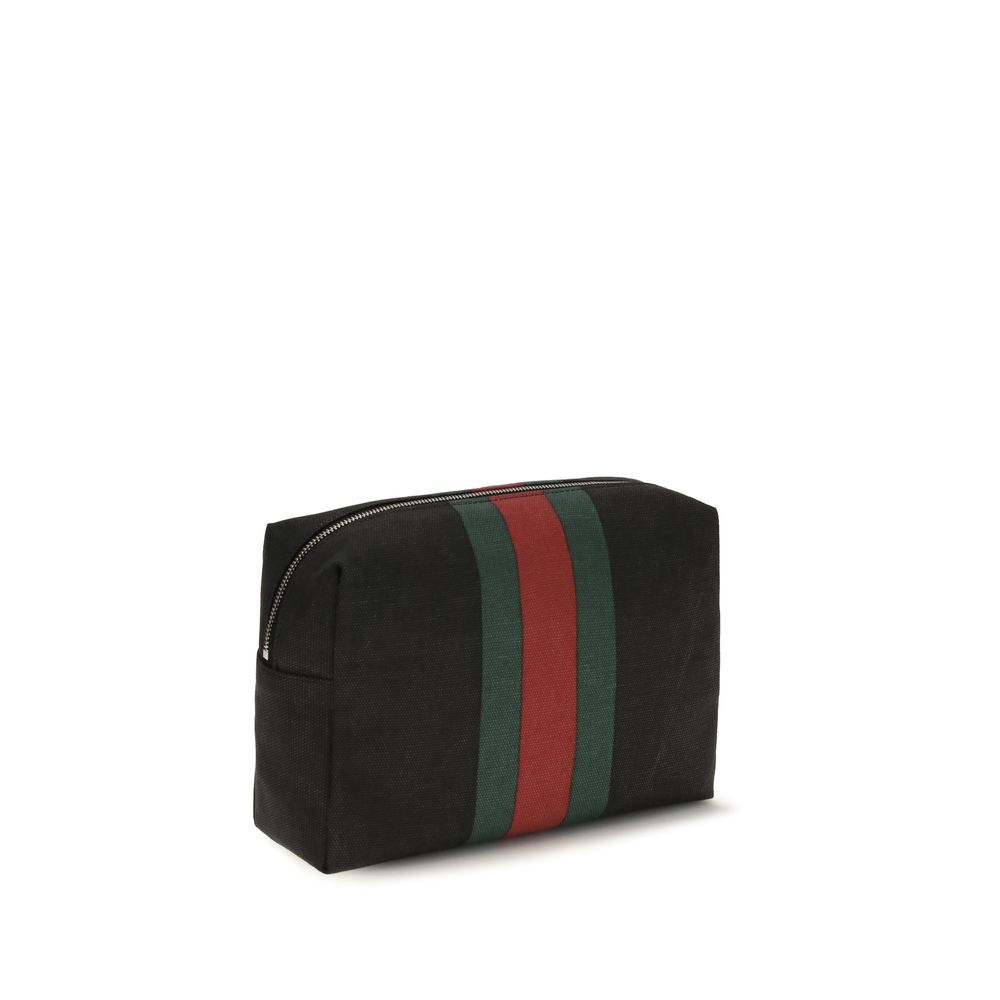 Gucci Schultertasche aus schwarzem Stoff
