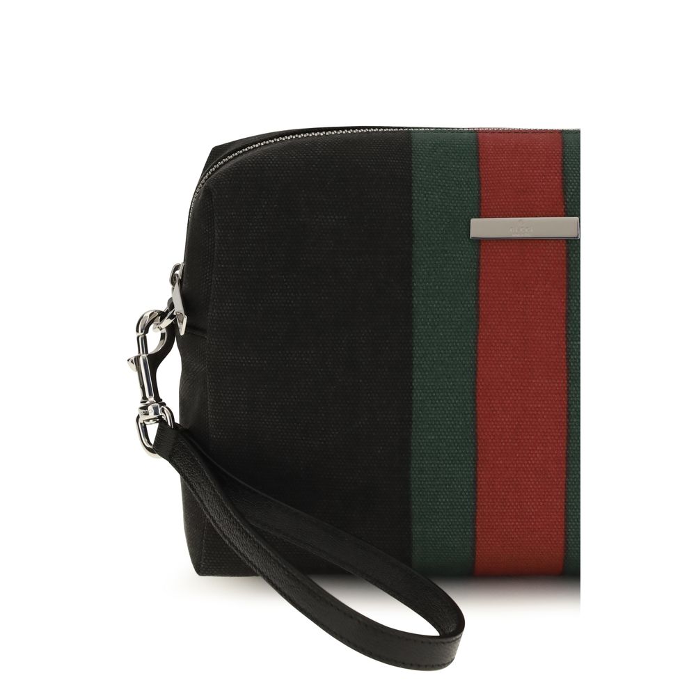 Gucci Schultertasche aus schwarzem Stoff