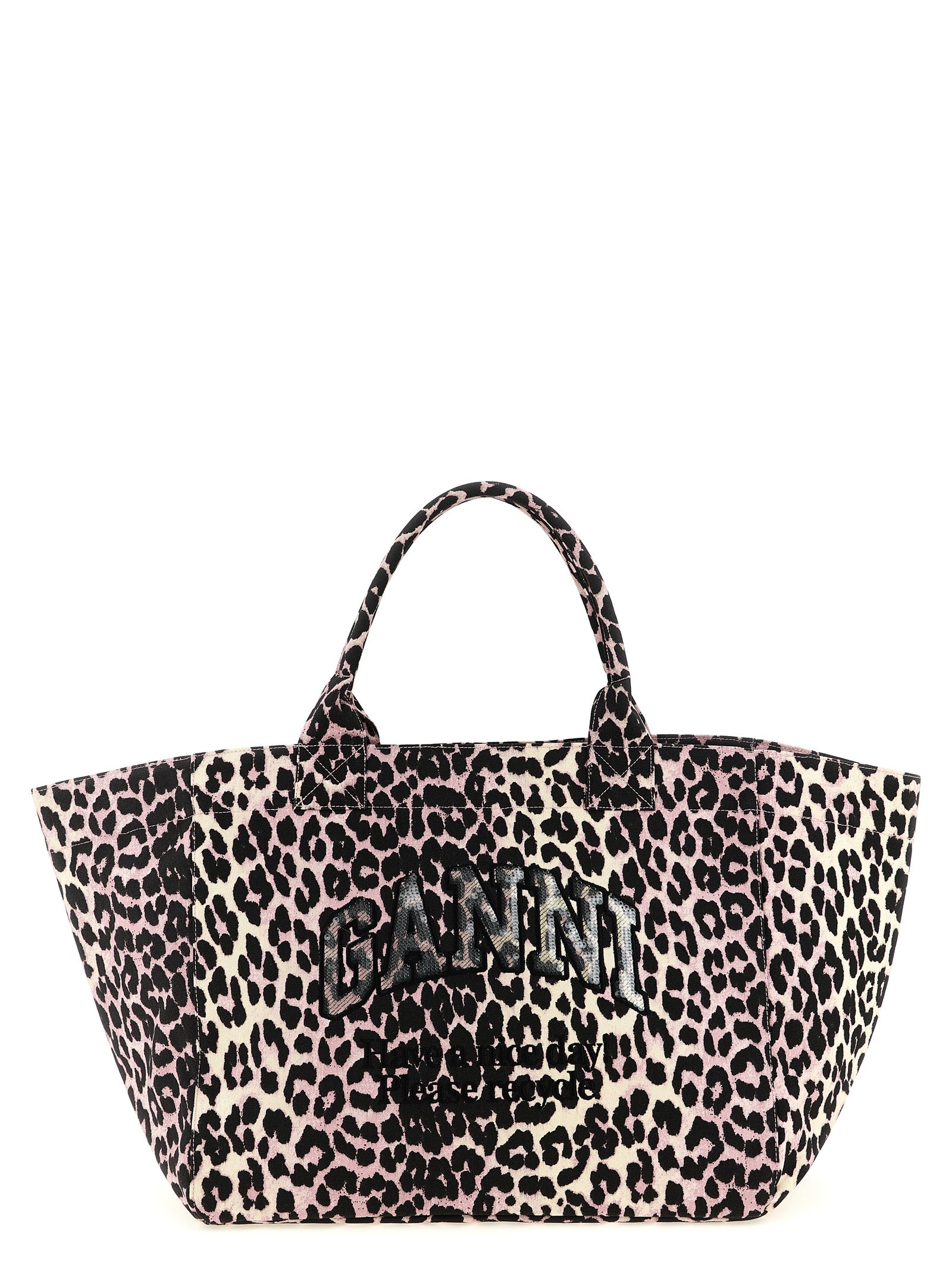 Ganni Multicolor Cotton Tote Bag