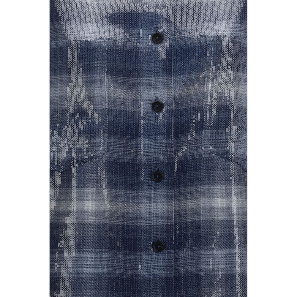 PINKO Blue Pattern Shirt
