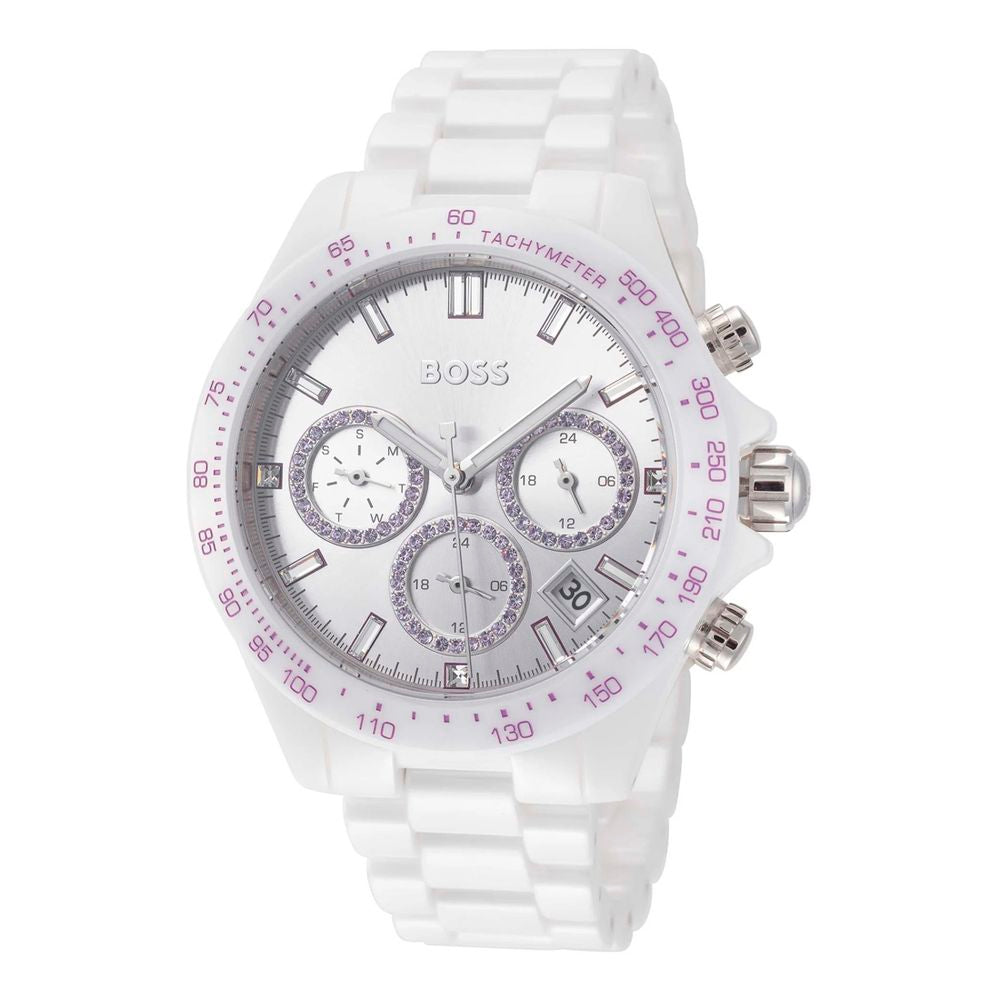 Hugo Boss White Ceramic Dress Watch