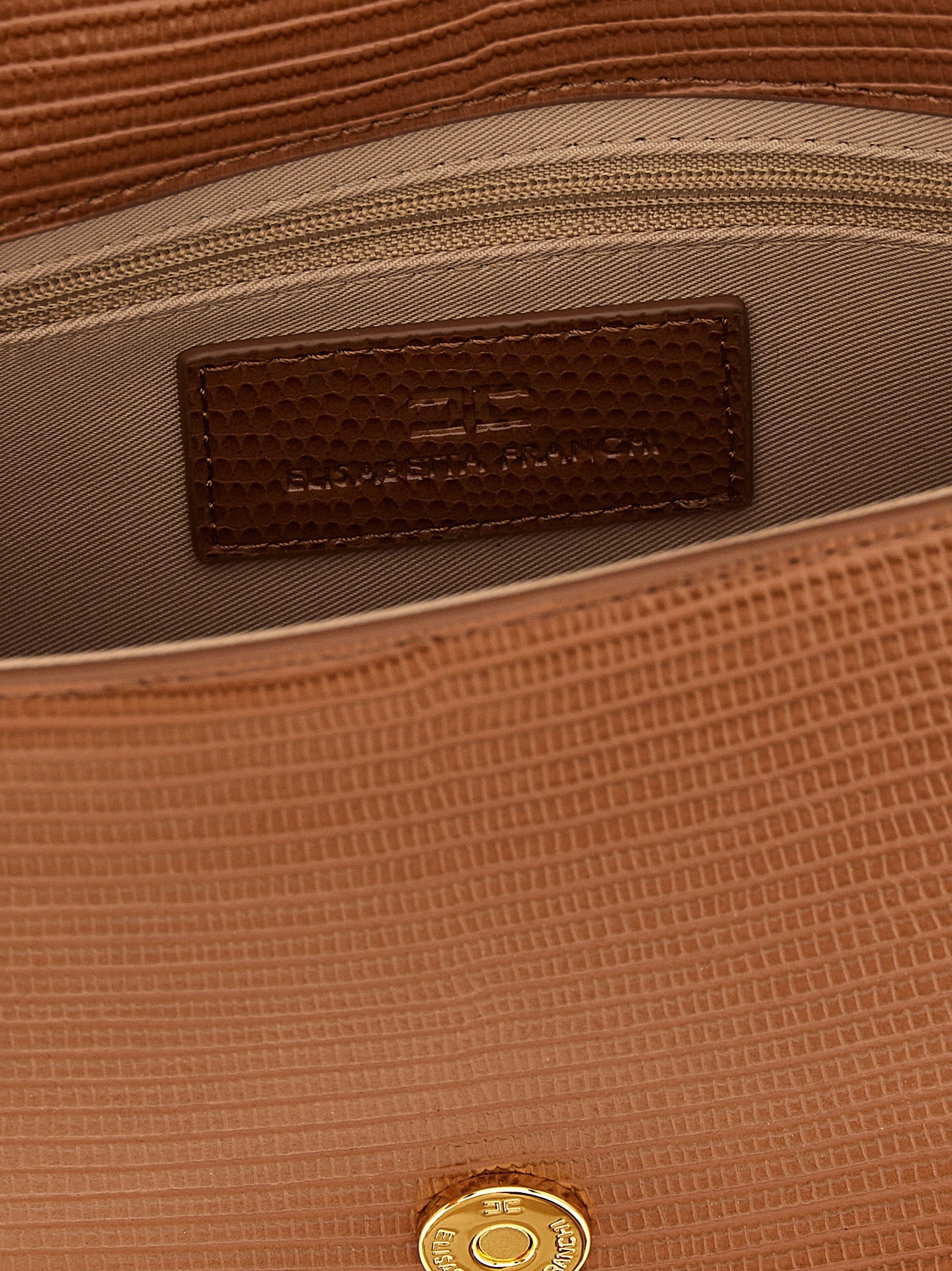 Elisabetta Franchi Brown Clutch Bag