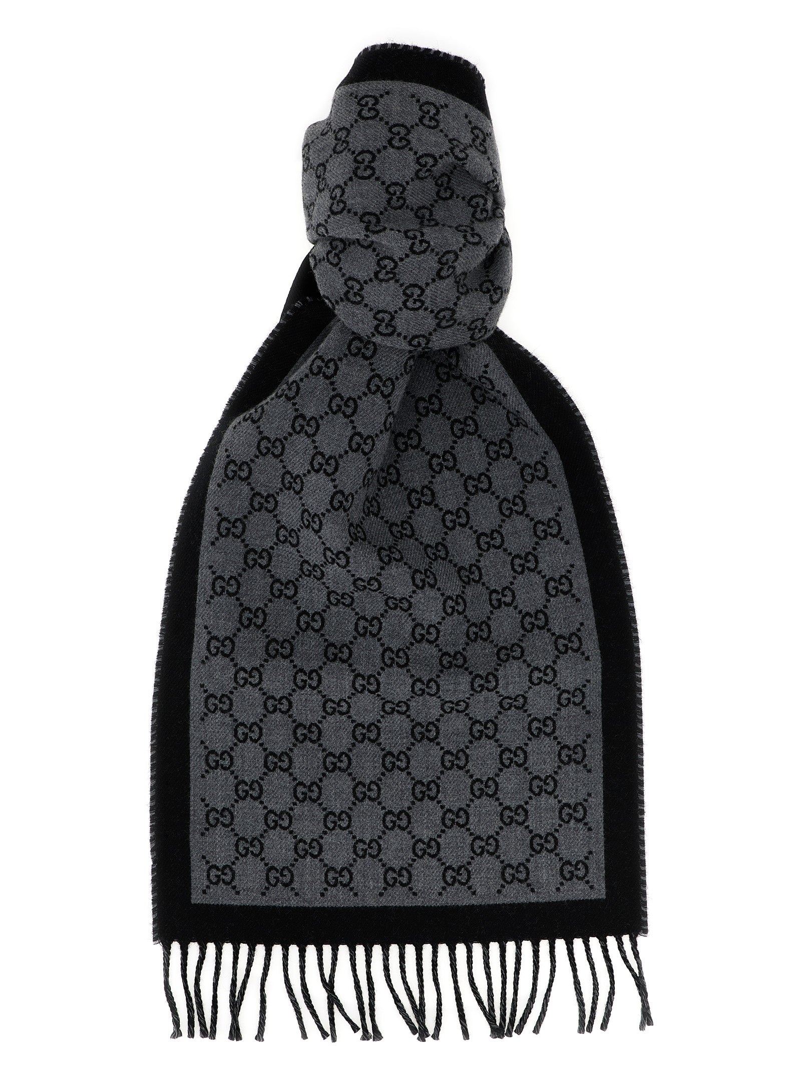 Gucci Gray Wool Scarf
