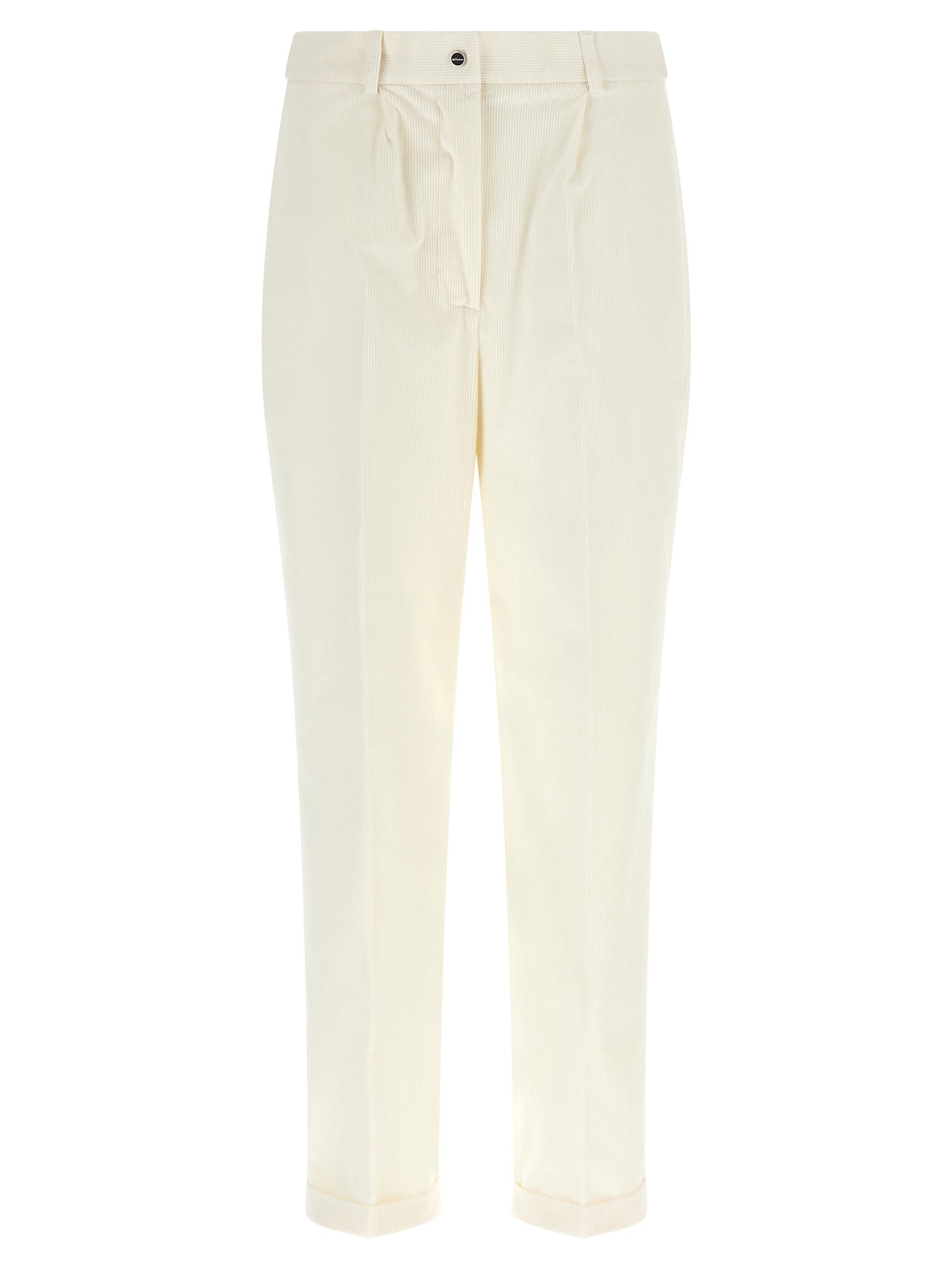 Kiton White Cotton Casual Pants