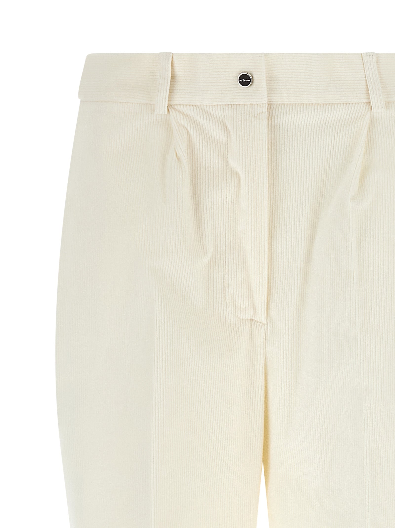 Kiton White Cotton Casual Pants
