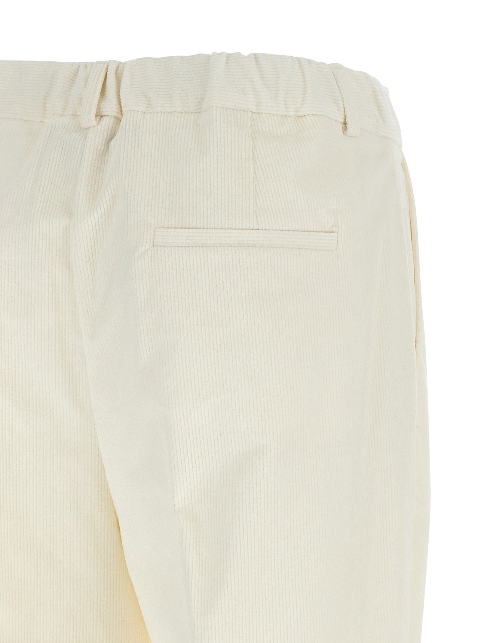 Kiton White Cotton Casual Pants