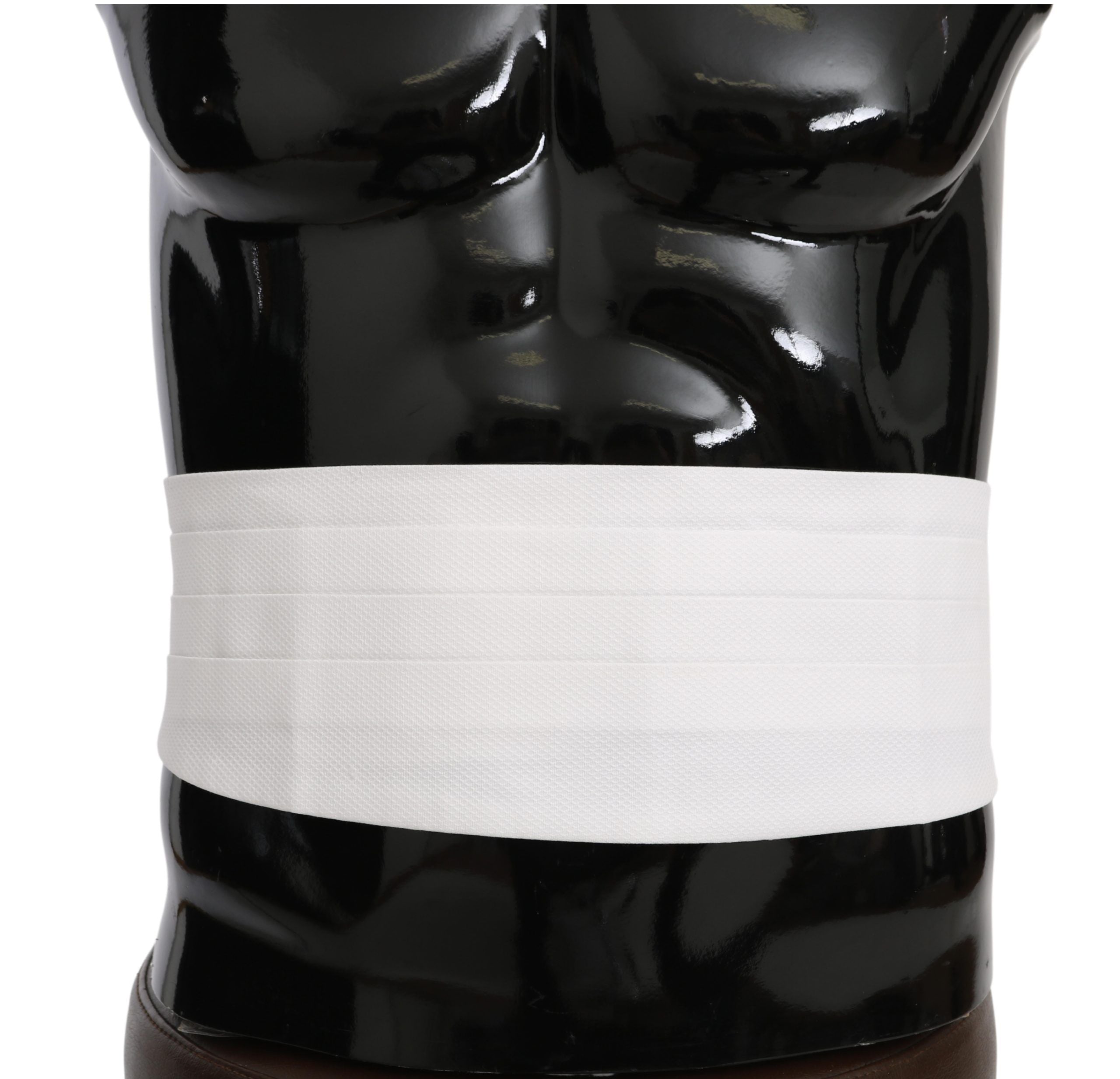 Dolce & Gabbana Ceinture de taille homme blanche en coton pour smoking