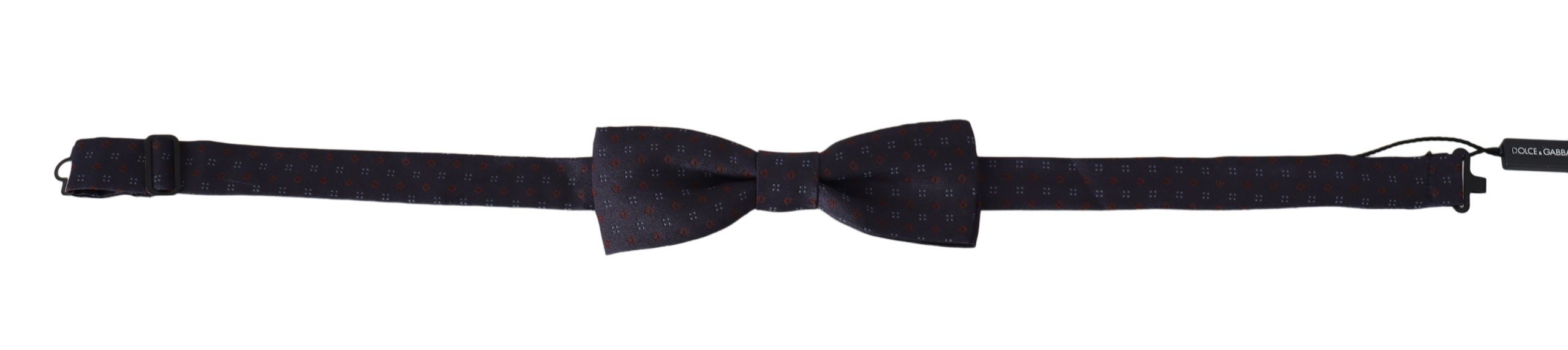 Nœud papillon papillon réglable en soie à motif gris Dolce & Gabbana