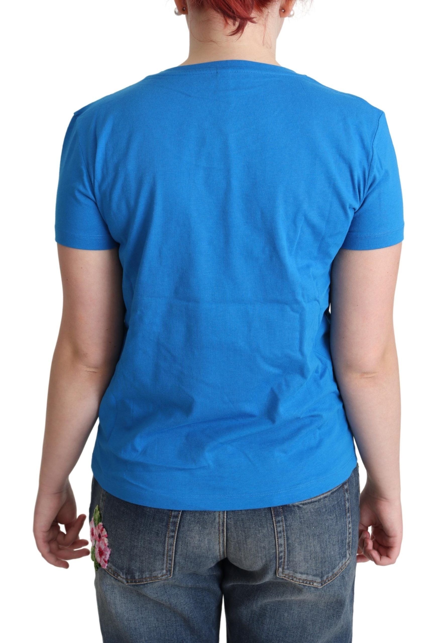 T-shirt Moschino Triangle graphique de bain en coton bleu