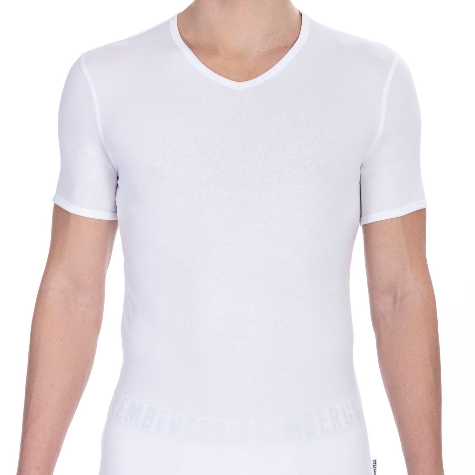 Bikkembergs White Cotton Men's V-Neck T-Shirt