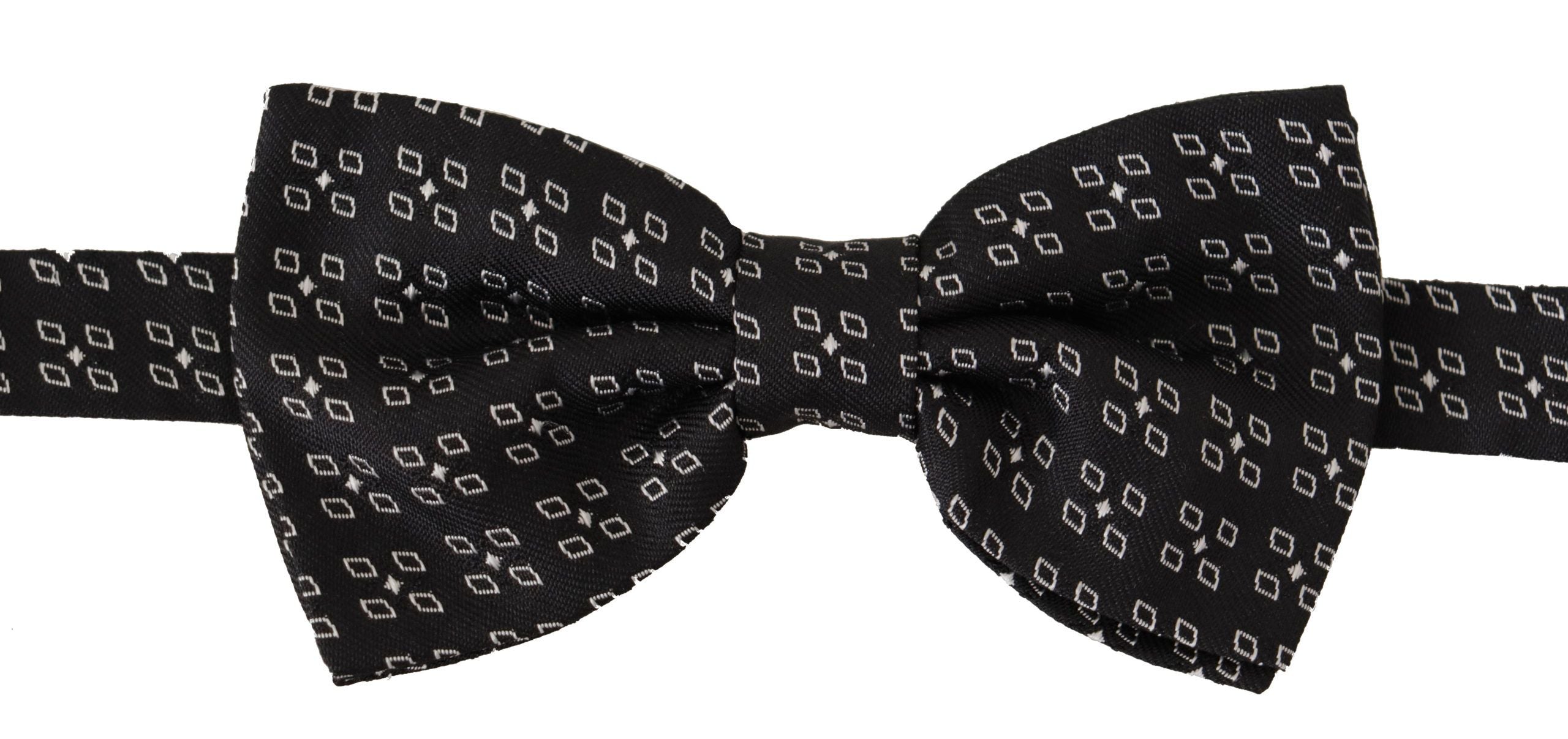 Dolce & Gabbana Schwarz-Weiß gepunktete 100% Seidenfliege