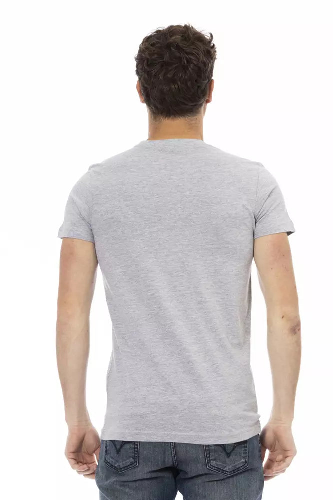 T-shirt gris en coton Trussardi Action pour homme