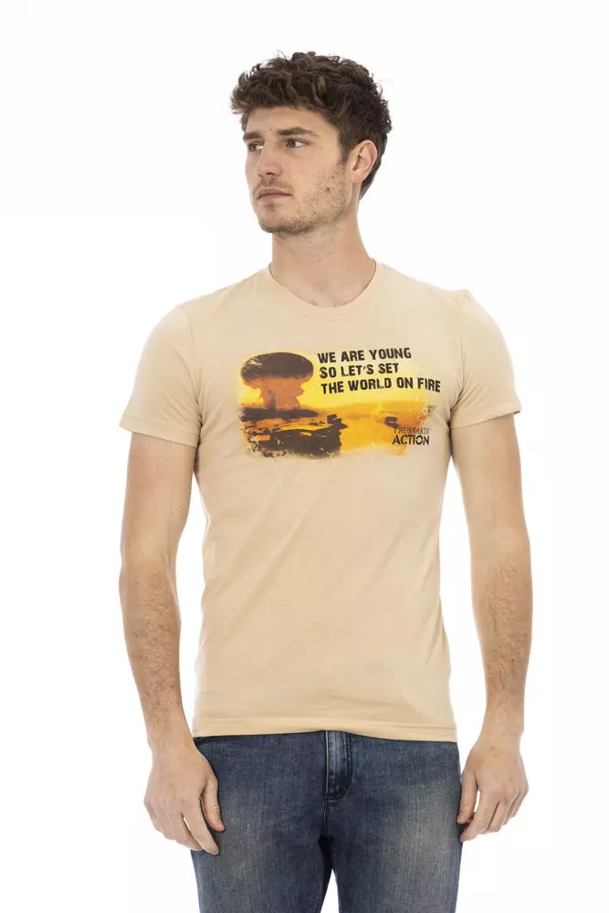 Trussardi Action Herren T-Shirt aus beiger Baumwolle