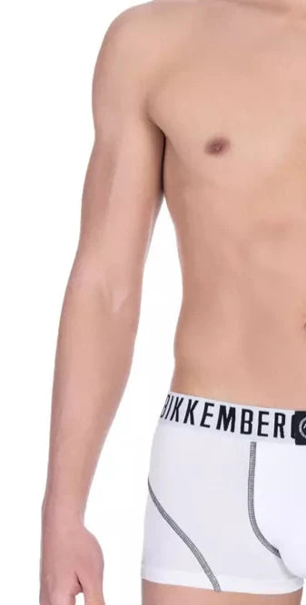 Bikkembergs White Cotton Men's Trunk Underwear Bi-Pack