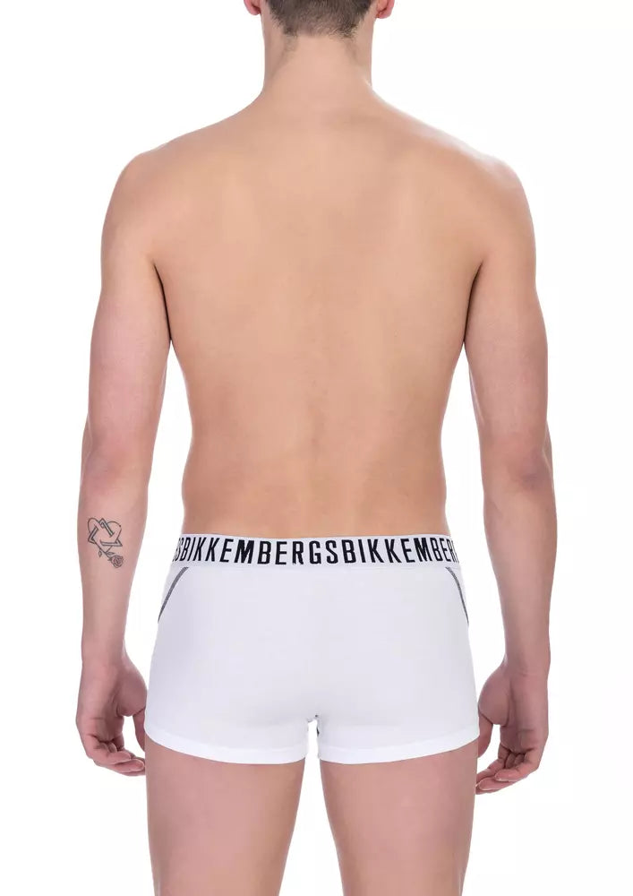Bikkembergs White Cotton Men's Trunk Underwear Bi-Pack