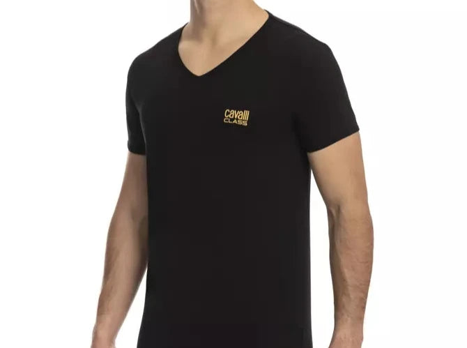 Cavalli Class Black Cotton Men's T-Shirt