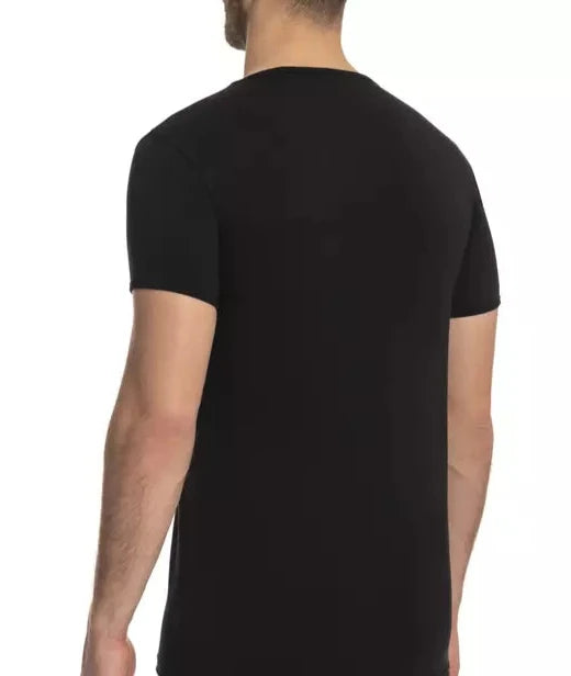 Cavalli Class Black Cotton Men T-Shirt