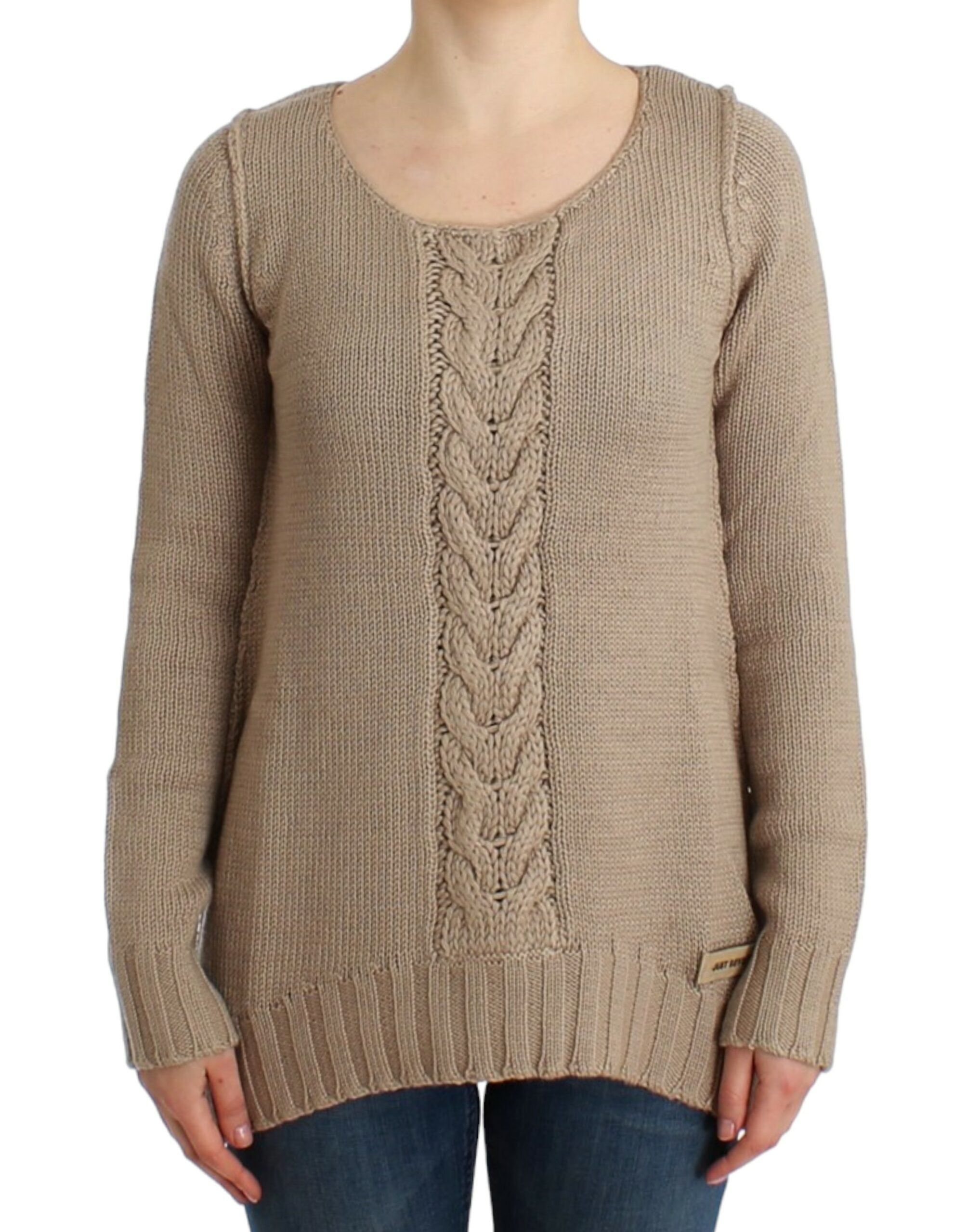 Cavalli Beiger Strickpullover aus Wolle