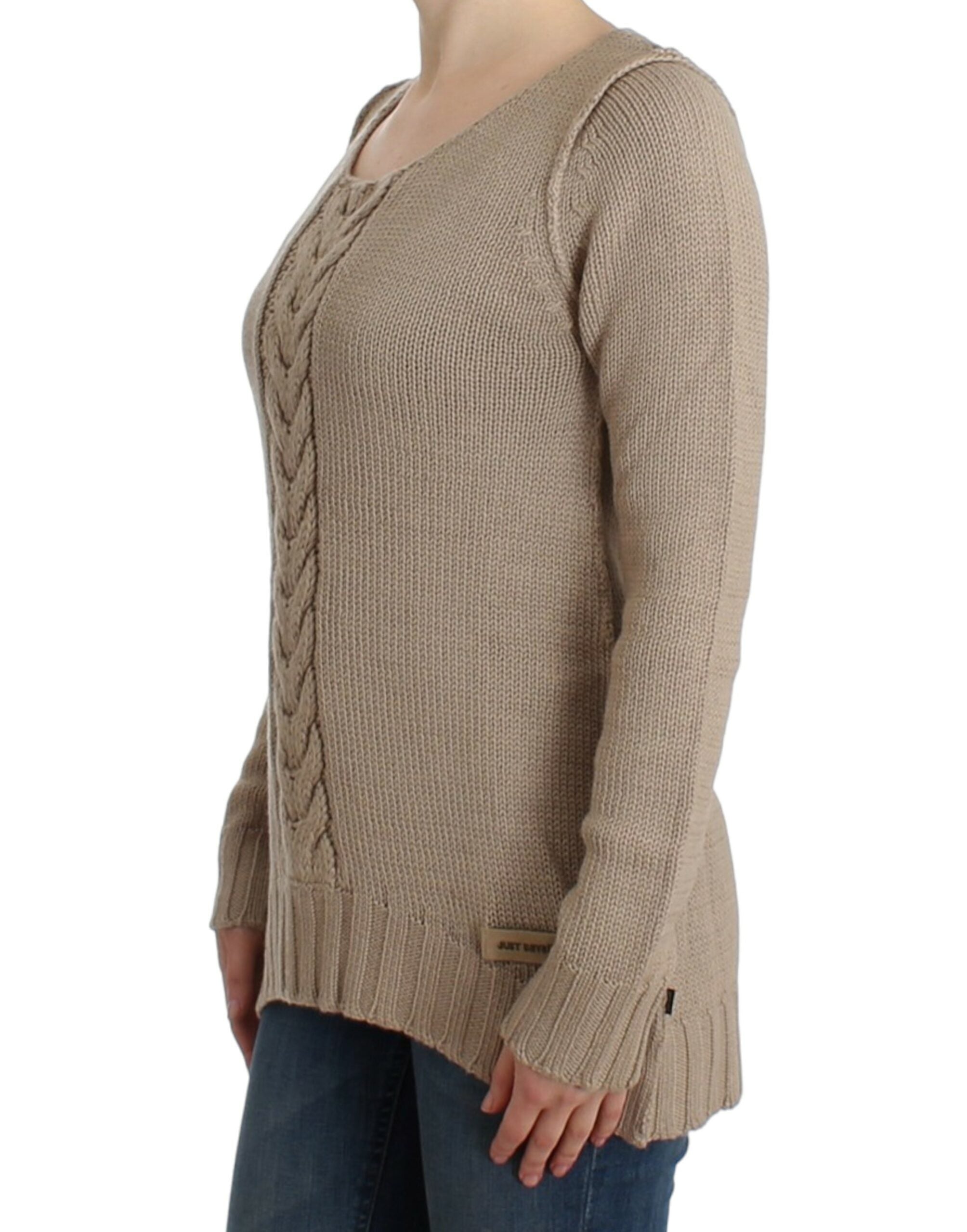 Cavalli Beiger Strickpullover aus Wolle