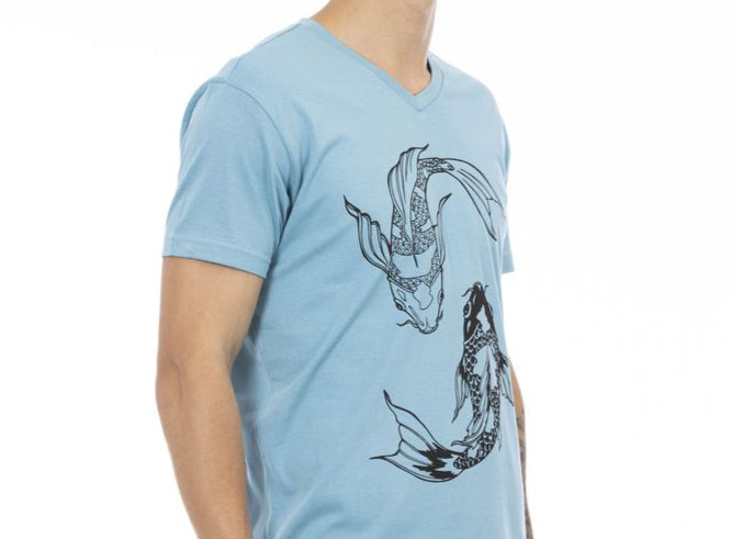 Trussardi Action Light Blue Cotton Men T-Shirt