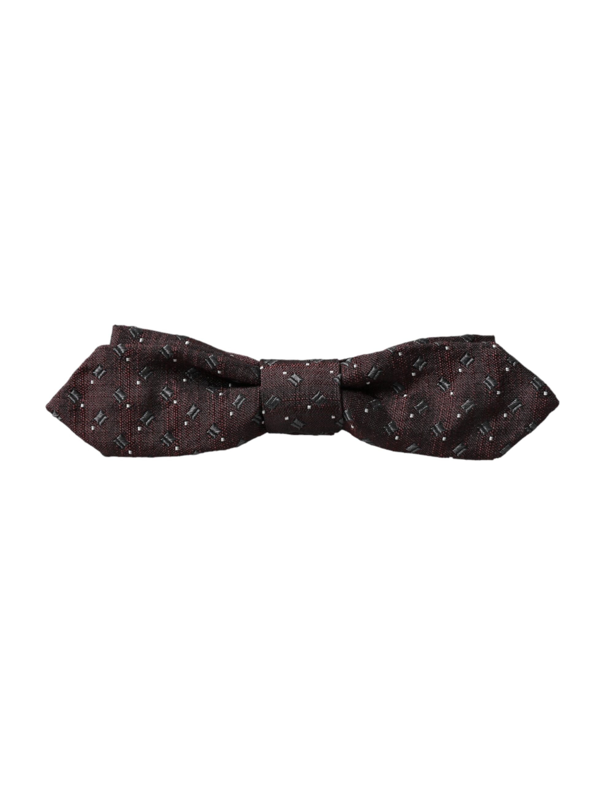 Dolce & Gabbana Bordeauxfarbene Seidenfliege mit Muster