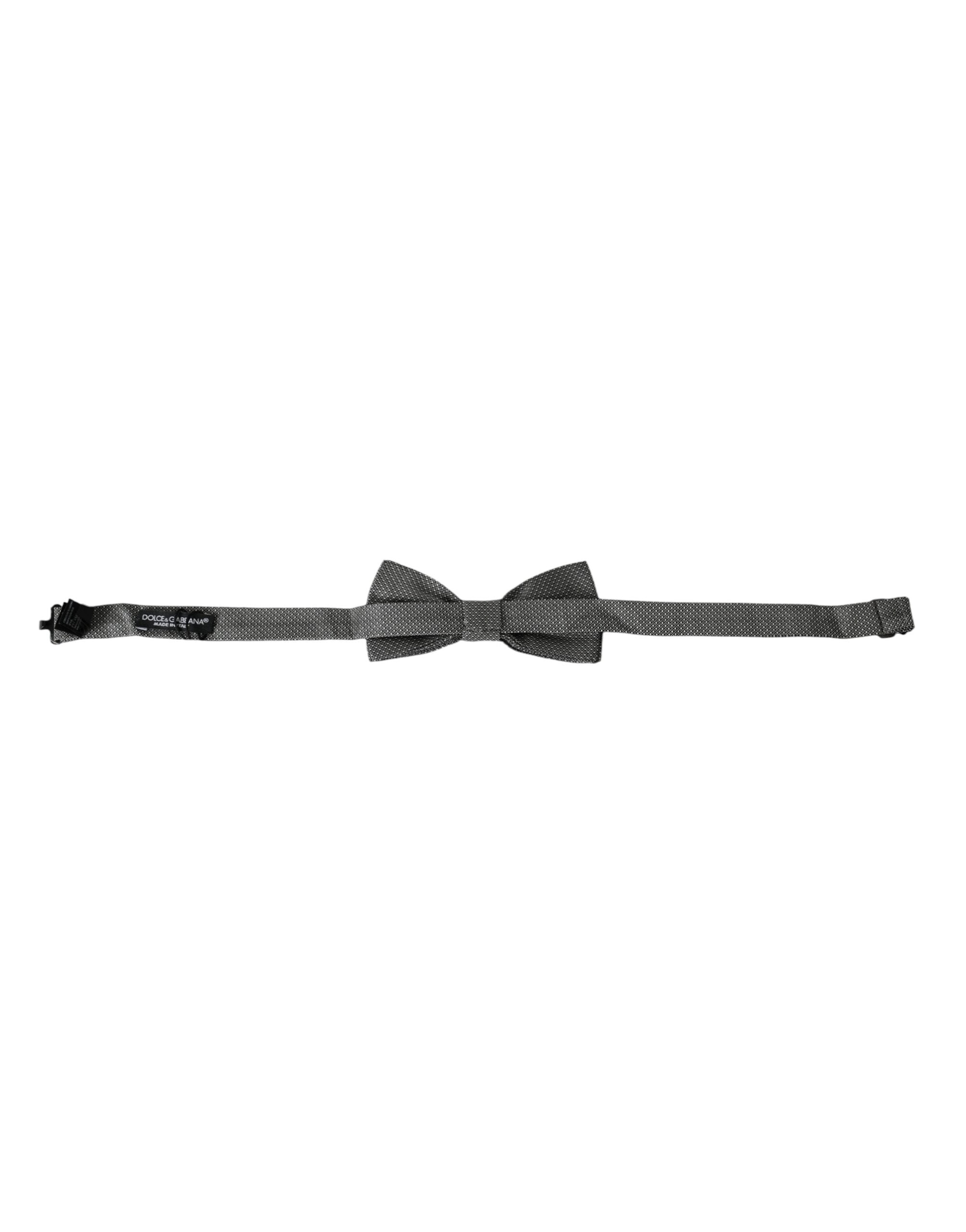 Nœud papillon réglable pour homme Dolce & Gabbana en soie grise à motifs