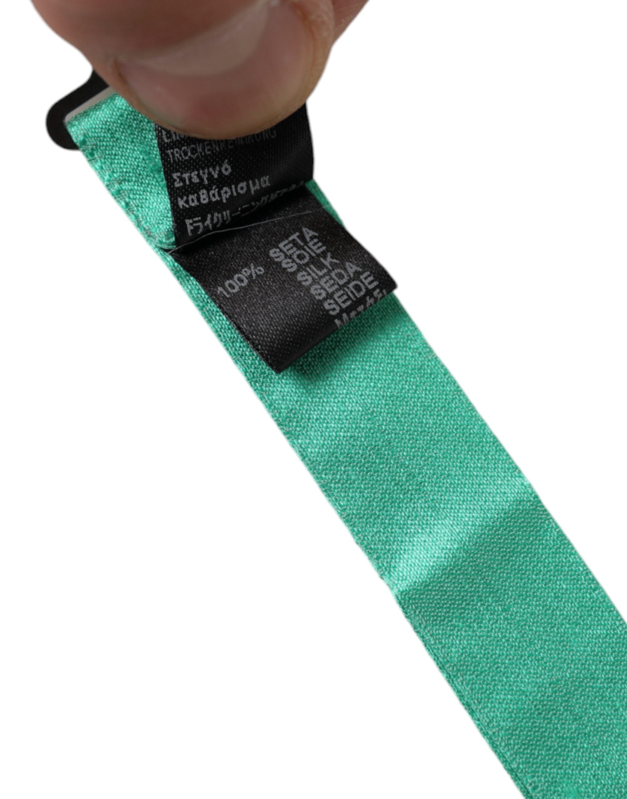 Nœud Papillon Homme Dolce & Gabbana en Soie Vert Menthe Ajustable