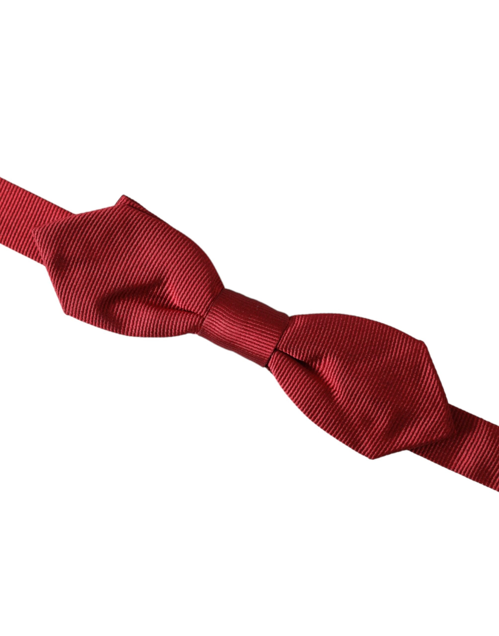 Dolce & Gabbana Rote Seidenjacquard verstellbare Herrenfliege