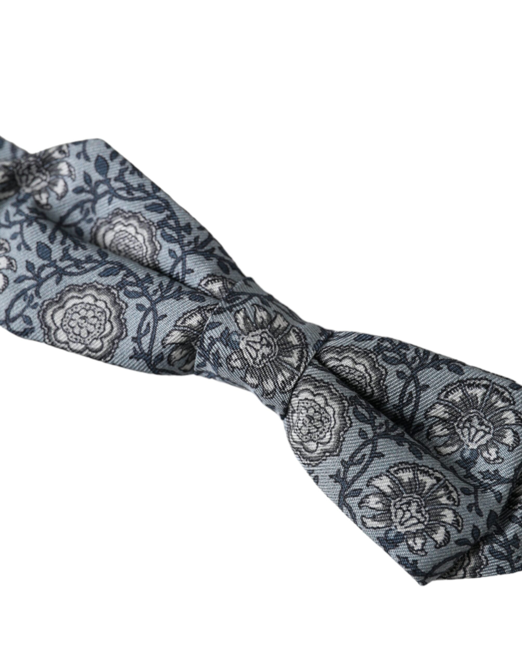 Nœud papillon réglable pour homme Dolce & Gabbana en soie grise à motifs