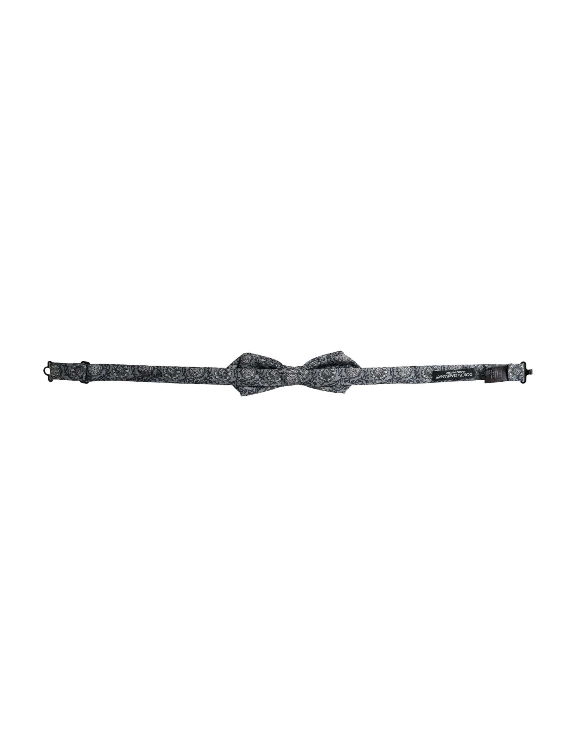 Nœud papillon réglable pour homme Dolce & Gabbana en soie grise à motifs